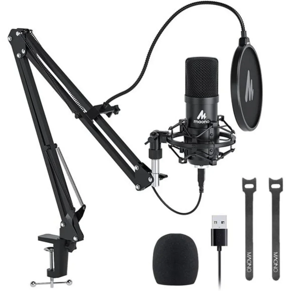 USB Microphone,192KHZ/24Bit Plug & Play PC Computer Podcast Condenser Cardioid